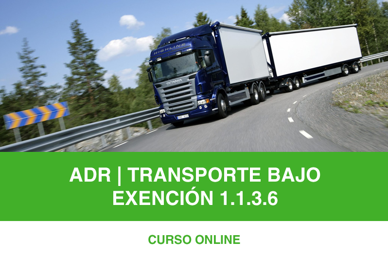 Curso ADR - Conductor de mercancías peligrosas exentas por unidad de transporte 1.1.3.6