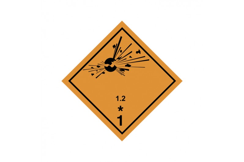 Placa Etiqueta Clase 1 (1.1,1.2,1.3) panel de señalización de mercancías peligrosas