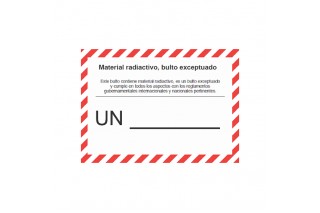 Etiqueta Bulto Exceptuado Clase 7 Etiqueta Bulto Exceptuado Clase 7