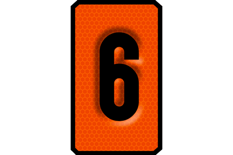 Número 6 Panel Naranja ADR