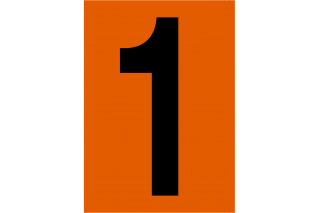 Número 1 Panel Naranja ADR Número 1 Panel Naranja ADR