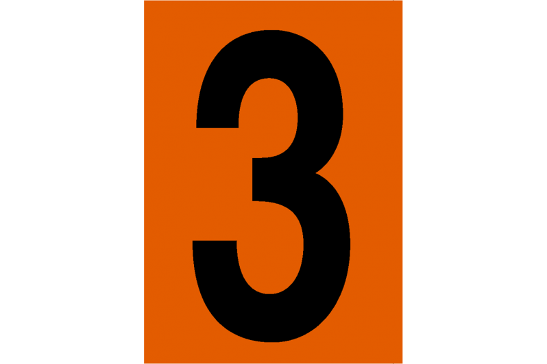 Número 3 Panel Naranja ADR