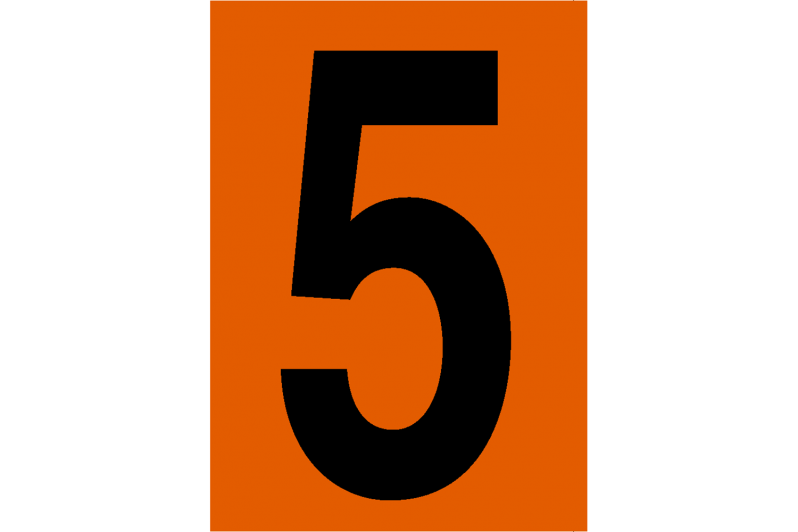 Número 5 Panel Naranja ADR