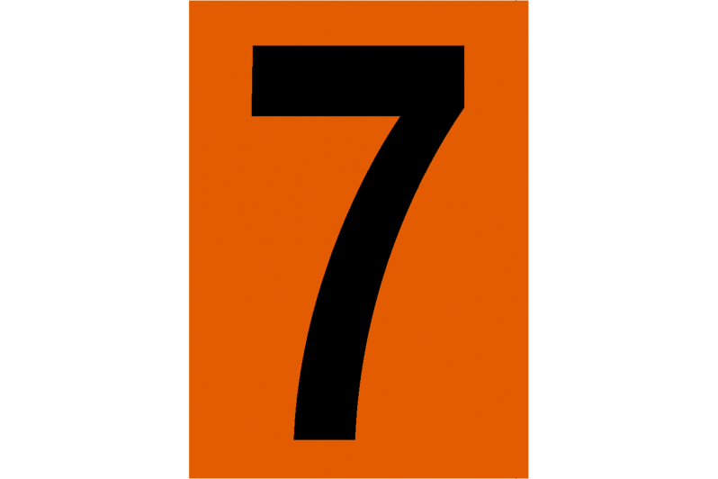 Número 7 Panel Naranja ADR