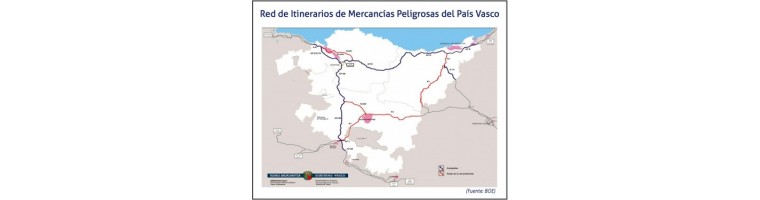 Restricciones al tráfico de transporte de mercancías peligrosas en el País Vasco en 2014